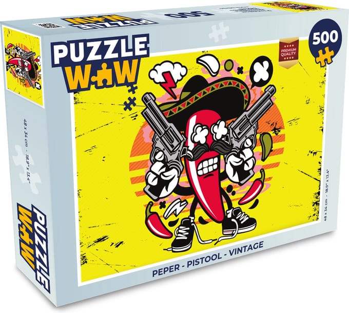 Puzzel Peper - Pistool - Vintage - Legpuzzel - Puzzel 500 stukjes