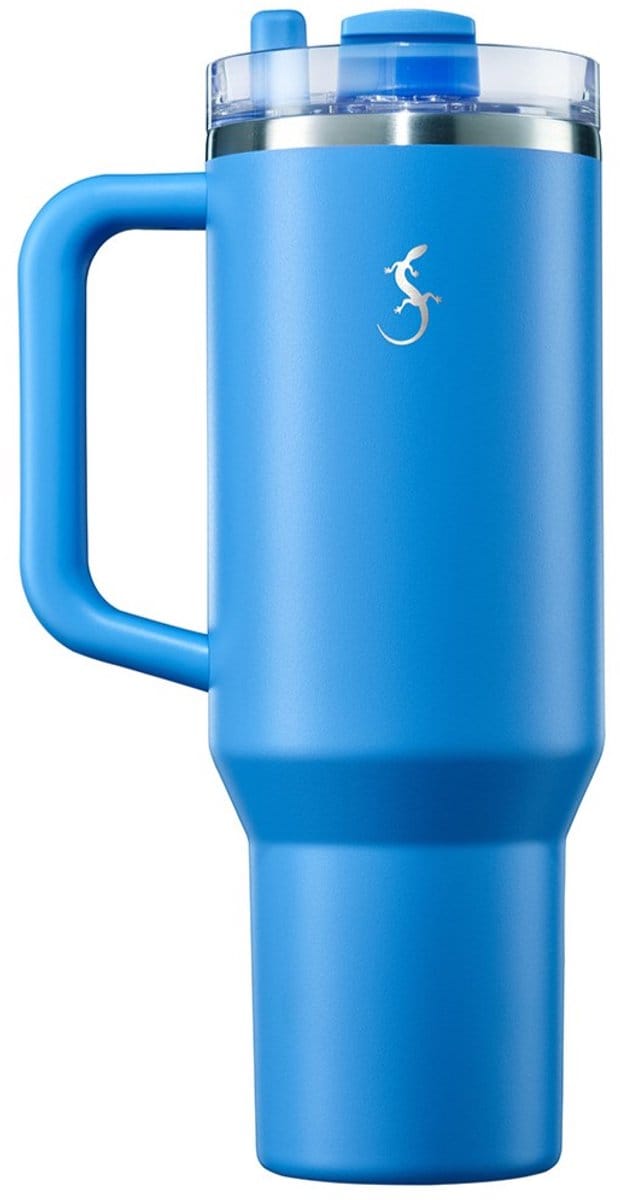 Lurch Big Cup - Isoleerbeker - Met handgreep - Geïntegreerd rietje - RVS - Blauw - 1.2L