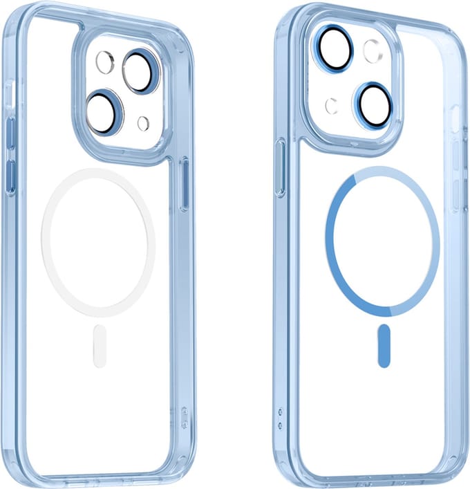 Valenta Back Cover Trend MagSafe iPhone 15 Plus - Lensbeschermer - Blauw
