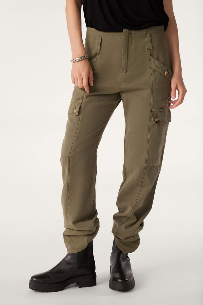 BA&SH Straight Trousers Kaki Maat: 40 | Cargobroeken Outlet | Dames | Bruin