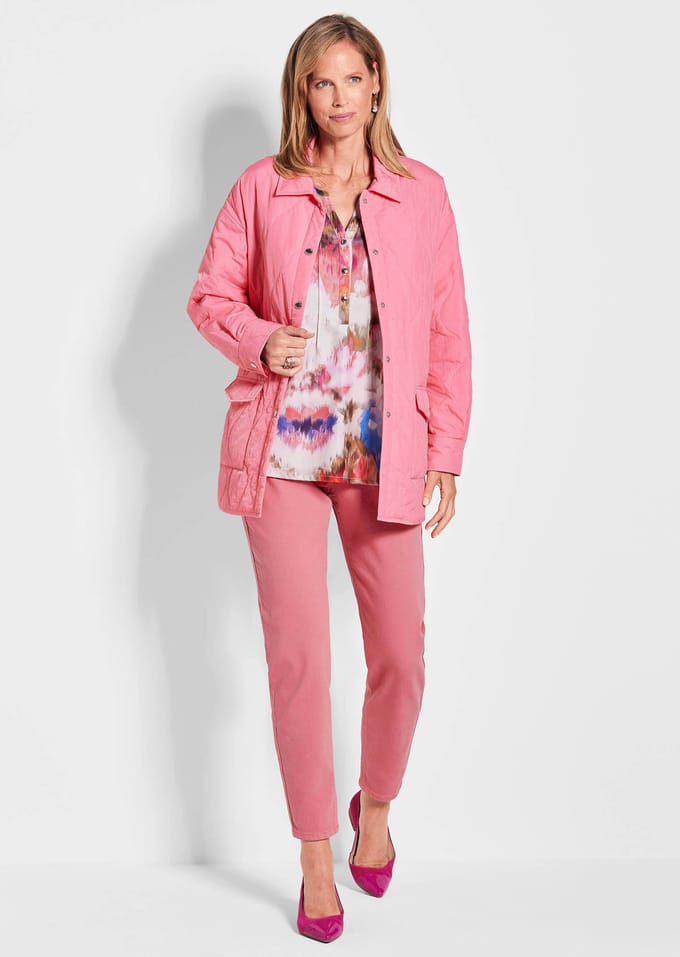 Overhemdjasje in gewatteerde look - koraalrood - Gr. 21 van Goldner Fashion