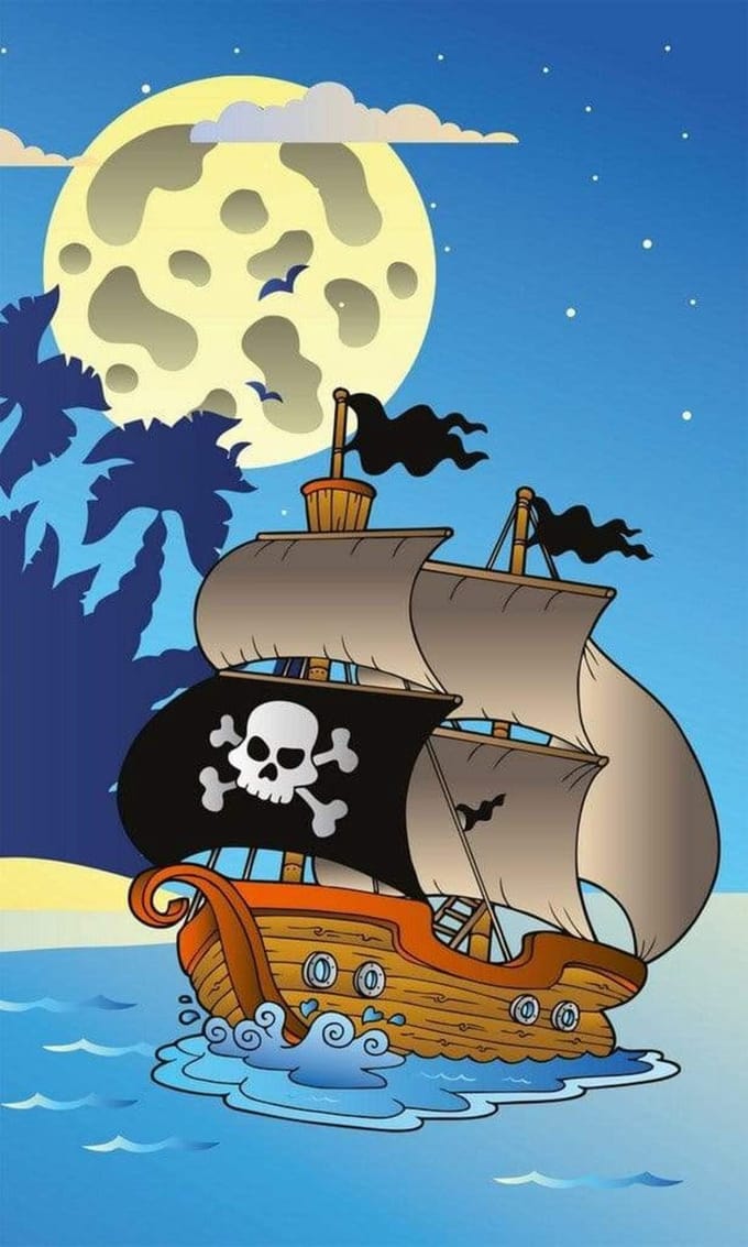 Fotobehang - Pirate Ship 150x250cm - Vliesbehang