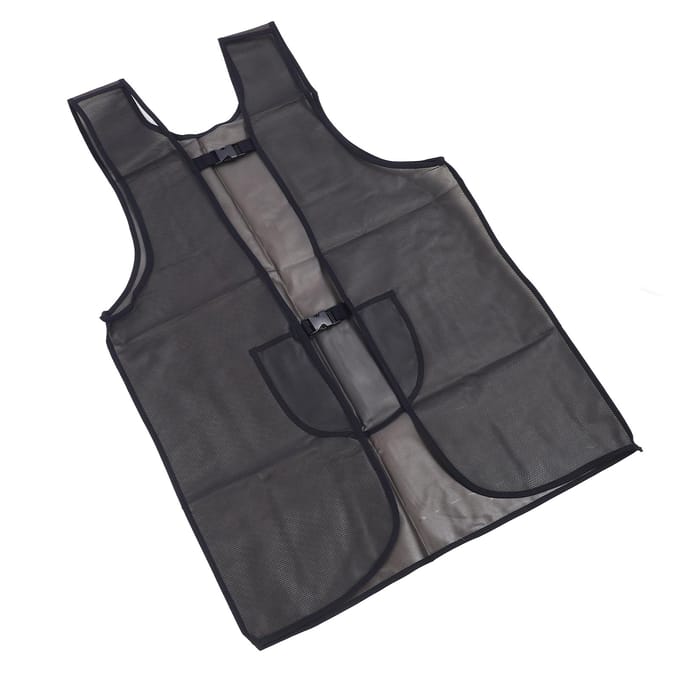 Tablier de Coiffeur Grande Poche Imperméable PU Sangle Réglable Tablier de Coiffeur pour Salon Cosmétologie black