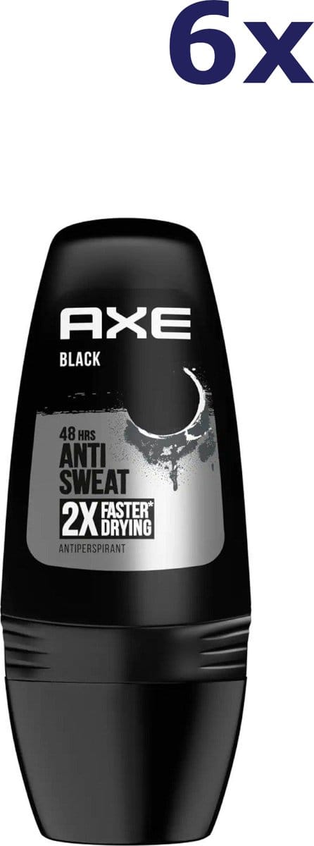Axe Deodorant Men- Roll-On - Black - 6 x 50 ml - Voordeelverpakking