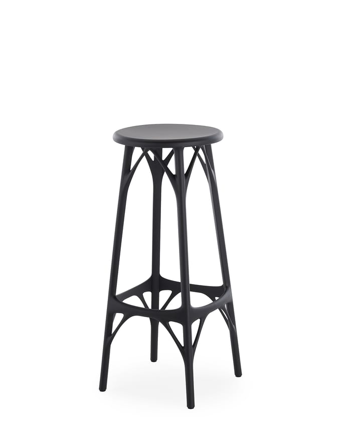 Kartell A.I. Stool Light Barkruk - zwart - Hoogte 75 cm