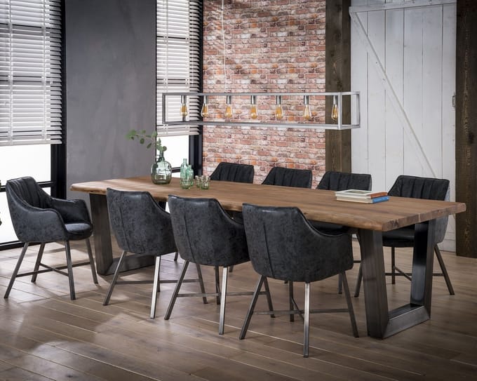 AnLi Style Eetkamertafel 300 stam 60mm zwart RVS