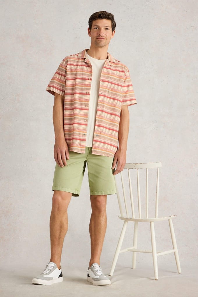 White Stuff Horizontal Ss Stripe Shirt Red Multi Taglia: M | Camicie Casual Outlet | Uomo | Rosso
