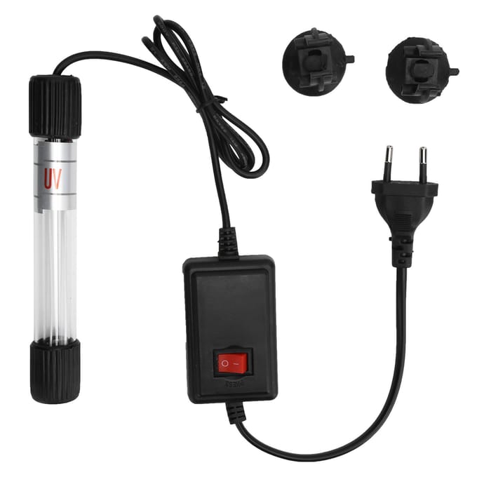 Aquarium Dompelbare UV-lamp Vissenkom Waterzuivering Algen Reinigingslicht black