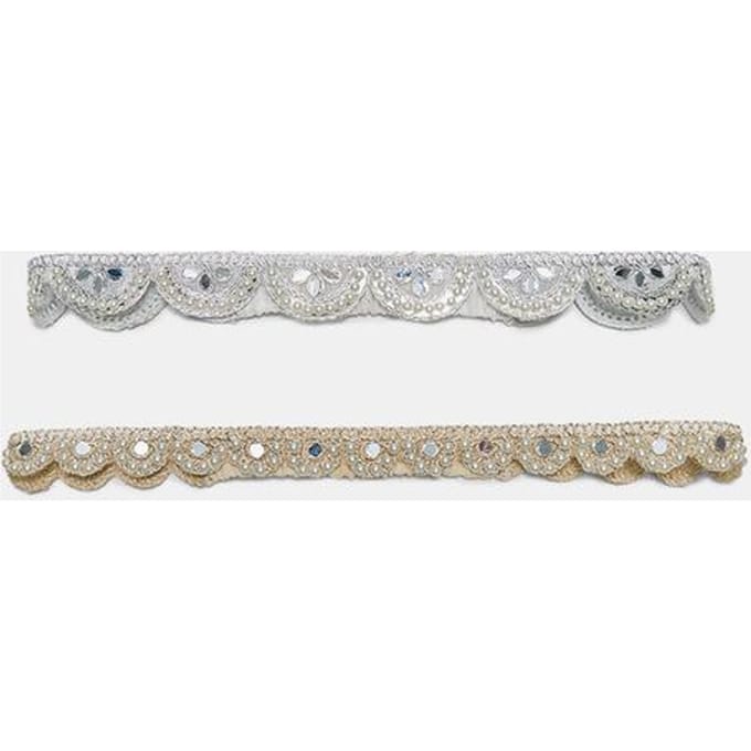 Stradivarius Set van 2 diademen met spiegeltjes en parels  Goud OS