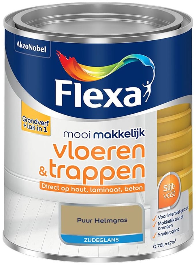 Flexa - Mooi Makkelijk Vloeren & Trappen Zijdeglans - Puur Helmgras - Mengverf - 750 Ml