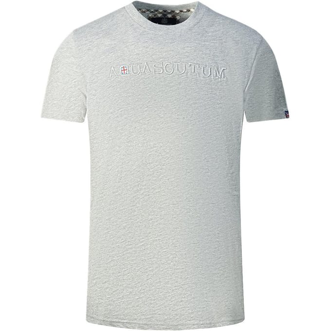 Aquascutum Heren T-shirt met reliëflogo (Grijs)