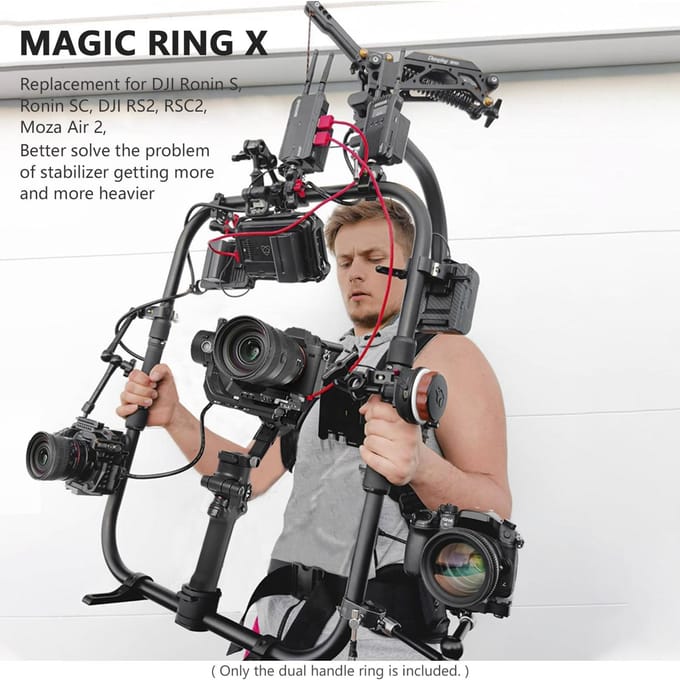 DF DIGITALFOTO MAGIC RING X Professionele Dubbele Handgreep Ring Handheld Stabilisator Foto Accessoire Draagvermogen zwart