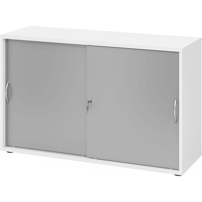 BETA 1752S | Schuifdeurkast | 2 OH - Metalen handgreep Wit/Zilver