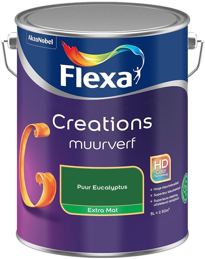 Flexa - Creations Muurverf Extra Mat - Puur Eucalyptus - Mengverf - 5 L