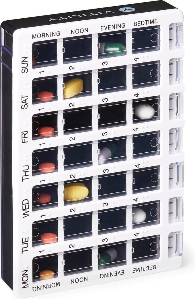 VITILITY - Vitility Medicijncassette - week - Comfort Hulpmiddel - Algemeen Dagelijkse Levensverrichtingen (ADL)