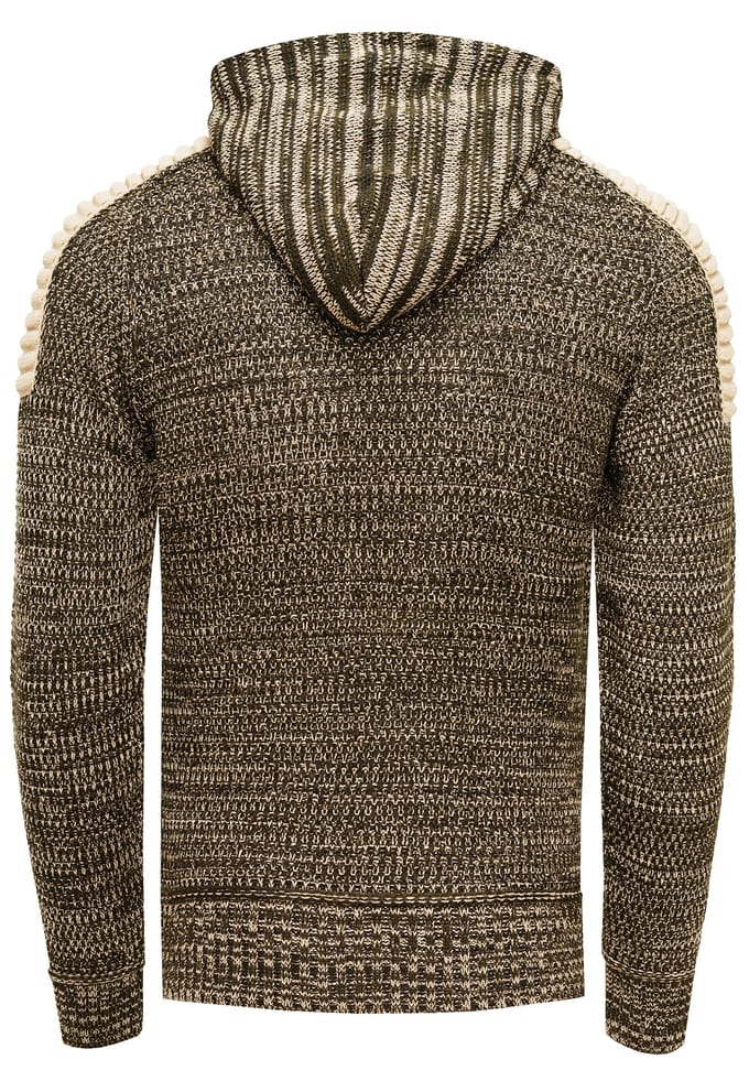 Chunky contrasterende hoodie met 1/2 rits