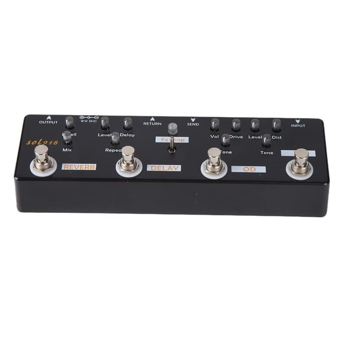 Gitaar Effectpedaal 5 Modi Reverb Delay Fx LOOP Distortion Overdrive Gitaar Stemaccessoires gray