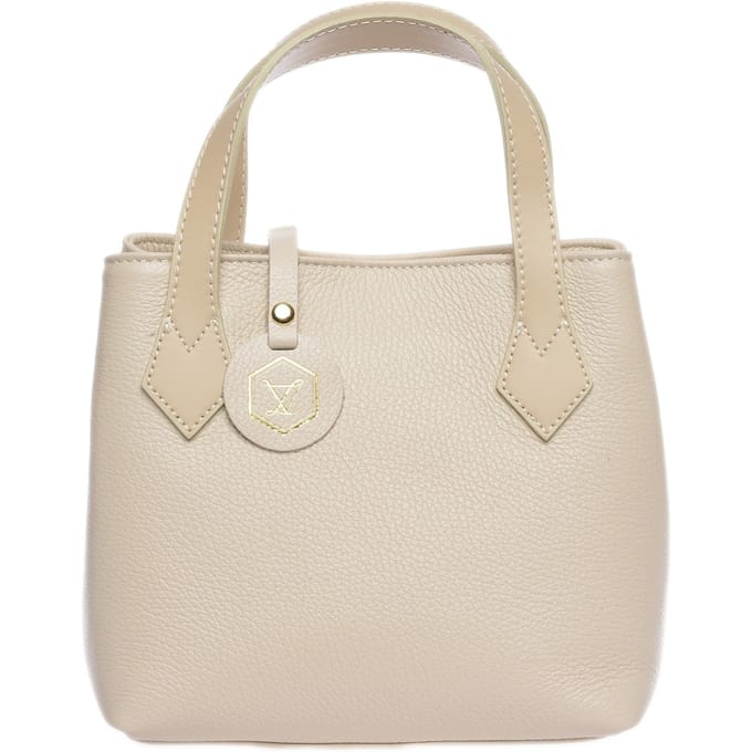 Luisa Vannini Beige Rundleer Tas