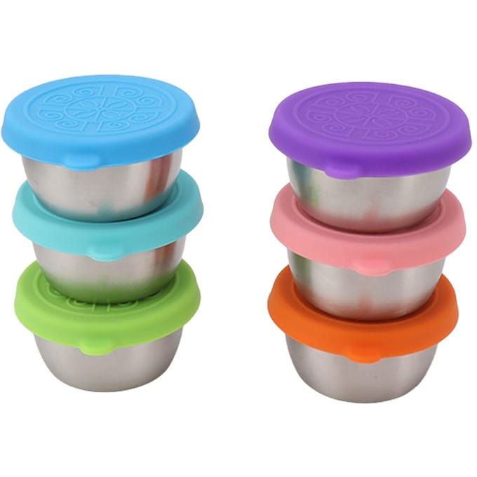 6 STUKS Kleine Condimentcontainers met Deksel Kleurrijk Lekdicht 50ml Herbruikbare Condimentbakjes voor blue