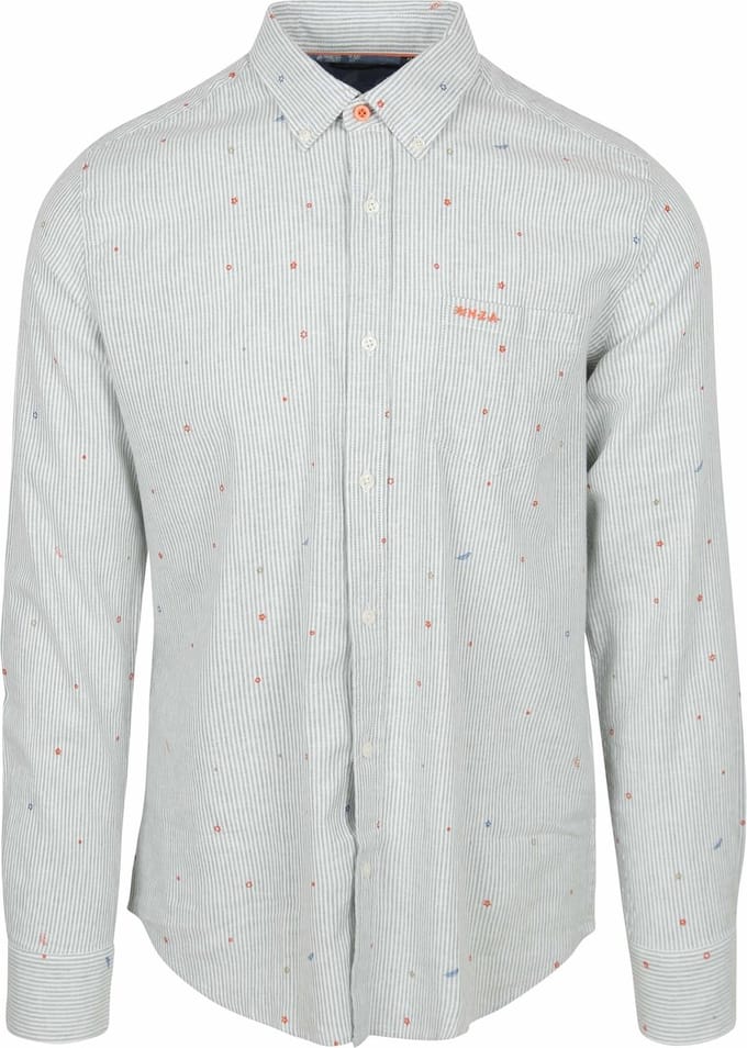NZA Overhemd Emerson Linnen Blend Groen - Maat L - Heren - Overhemden Casual