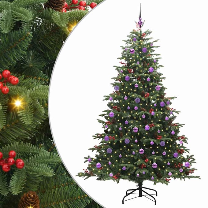 vidaXL - Kunstkerstboom - Groen - 210 - cm - PVC - en - Metaal - en - Plastic
