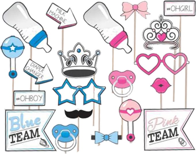 Haza Original Photo Booth Props Gender Reveal