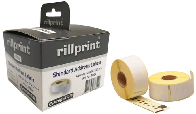 Etiketten op rol, 104 x 159 mm, wit, permanent