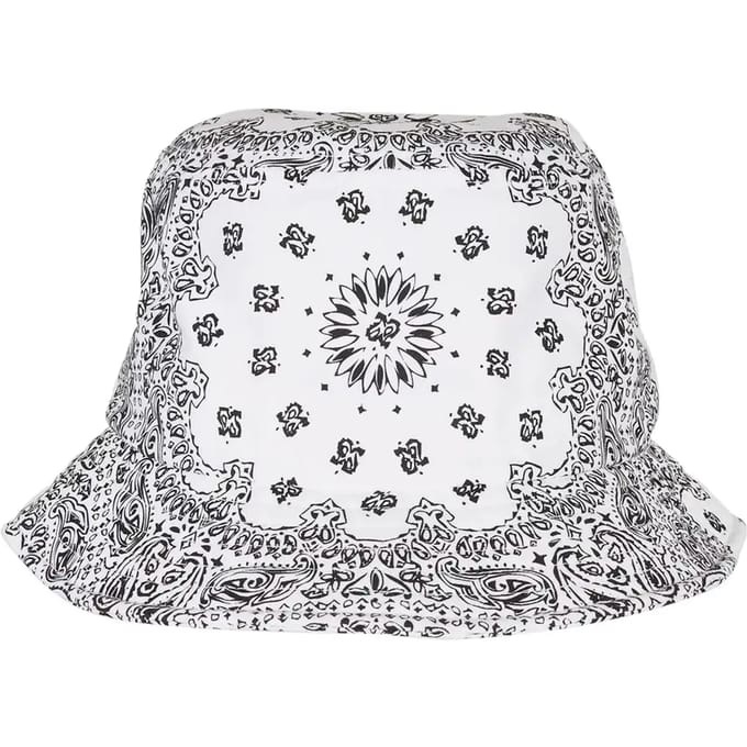 Urban Classics - Bandana Print Bucket hat / Vissershoed - Wit/Zwart