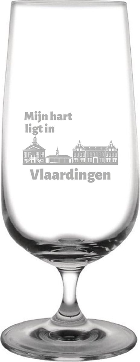 Gegraveerde bierglas op voet 41cl Vlaardingen