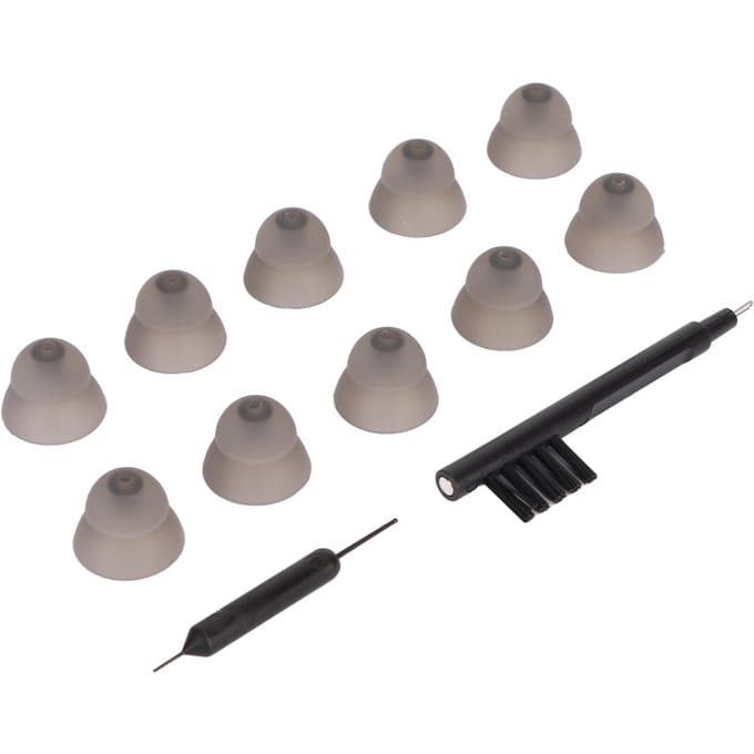 10 stuks Gehoorapparaat Vervangende Koepels Dubbele Lagen Geluidsversterker Oordopje Tip voor Resound Zwart L Large Size 12mm gray
