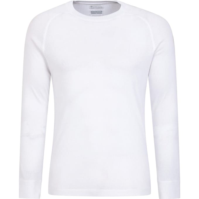 Mountain Warehouse Heren Talus Ronde Hals Thermo Top met Lange Mouwen (Wit)