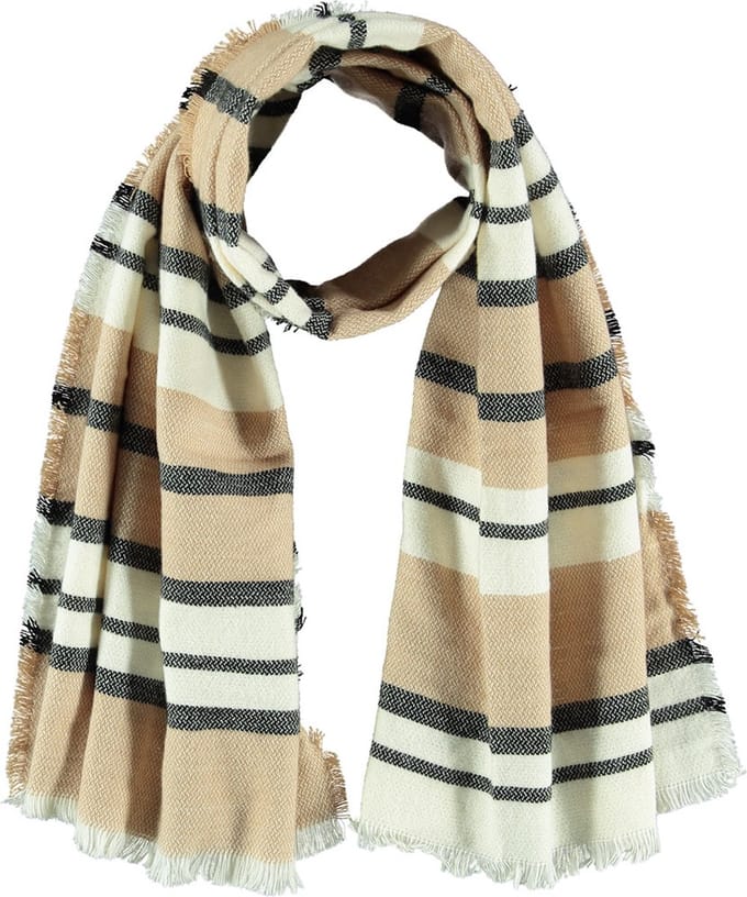 Winter Sjaal Dames Sjaal Camel Gestreept