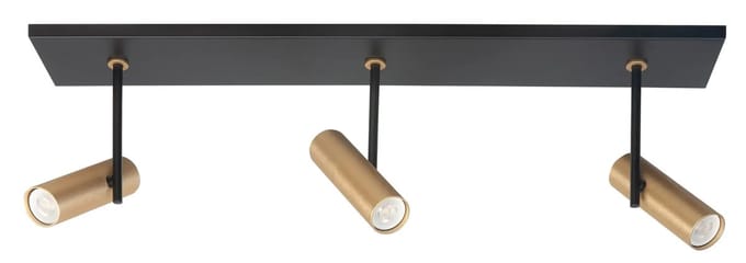 Spot Trend 3 lichts L 65 cm incl mini GU10 zwart goud