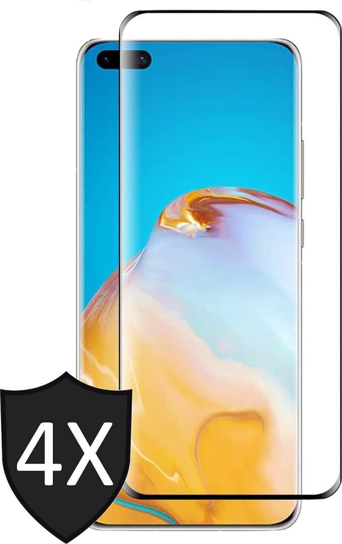 Screenprotector geschikt voor Huawei P40 - Full Screen Protector Glas - 4 Stuks