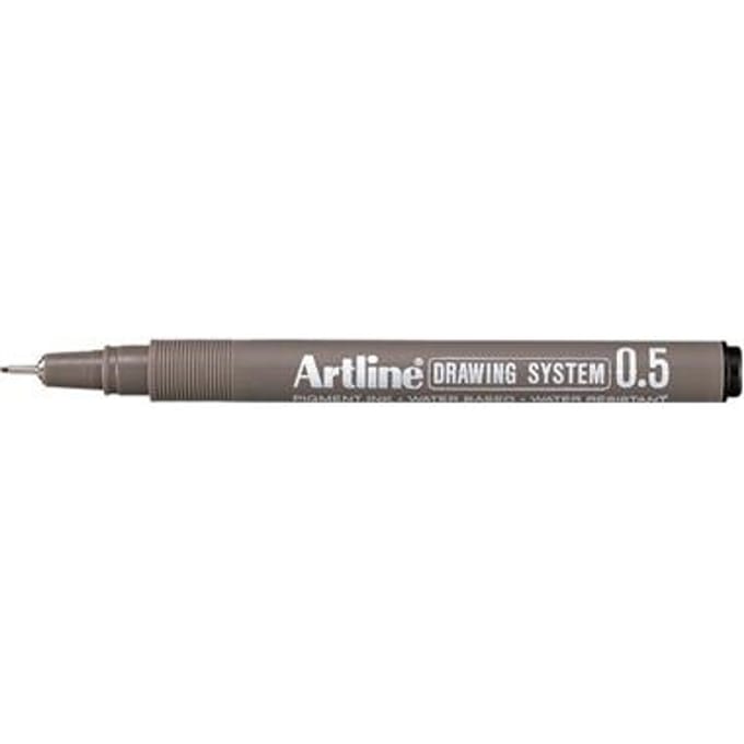 ARTLINE Drawing System Fineliner - 1 stuk - 0.5mm Lijndikte - Zwart