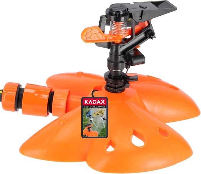 Oscillatiesproeier Gazon - Watersproeier Tuin - Grote Oppervlaktes - Vier Sproei Modi - 22 x 14.5 cm - Oranje