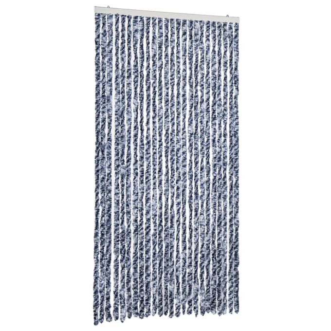 vidaXL - Vliegengordijn - 100x200 - cm - chenille - blauw - en - wit