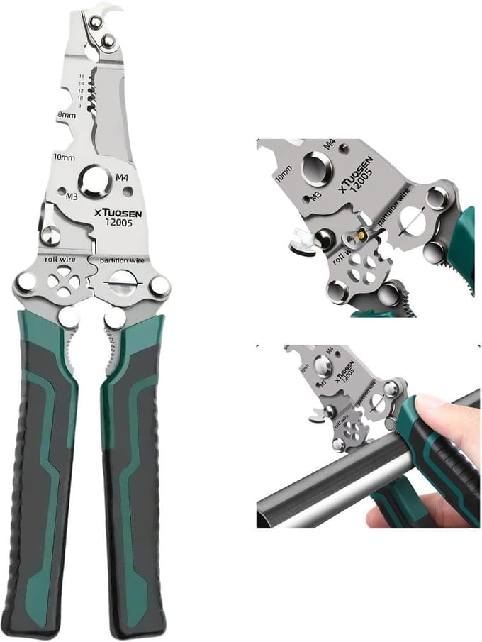 Draadstriptang Krimptang - Multifunctioneel Gereedschap - Elektrisch Reparatie Werk - Koolstofstaal Constructie - 22.3 cm Lengte - Uniek