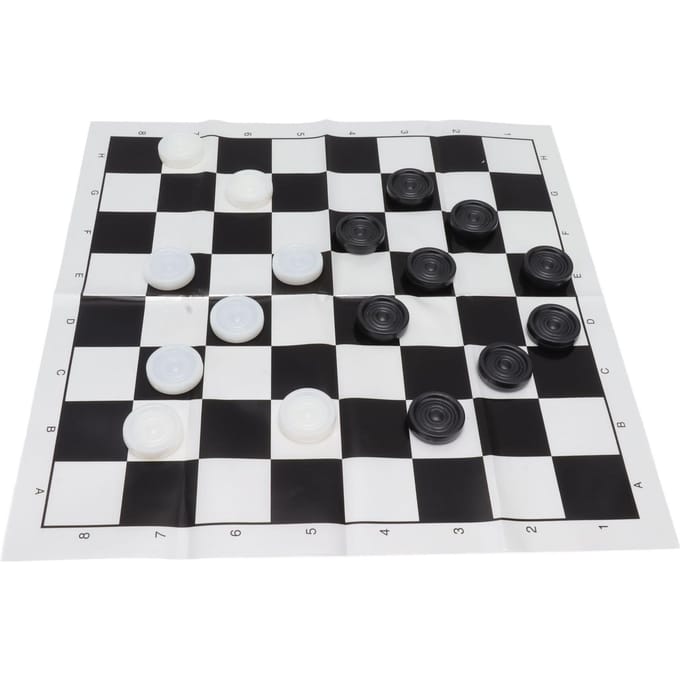 Jeu de Dames Empilable Pièces en Plastique Noir Blanc Jeu de Plateau de Dames avec Boîte Transparente pour 3 Ans et Plus white