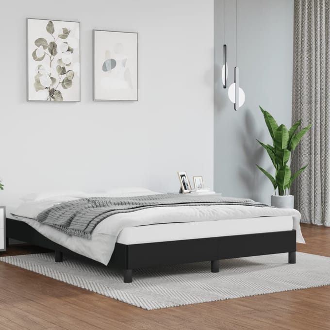 vidaXL - Bedframe - kunstleer - zwart - 140x200 - cm