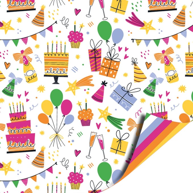 Cadeaupapier 70x200cm - Birthday doodles