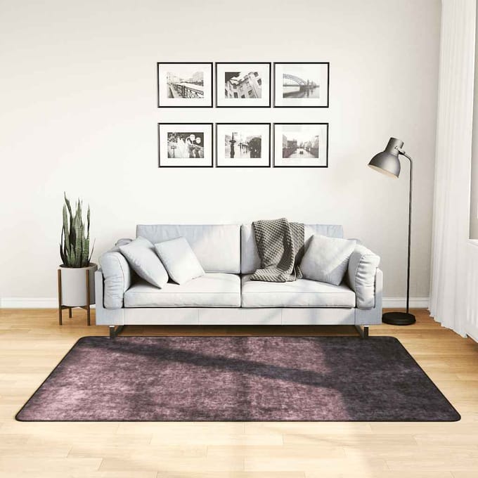 vidaXL - Vloerkleed - wasbaar - 120x180 - cm - antracietkleurig