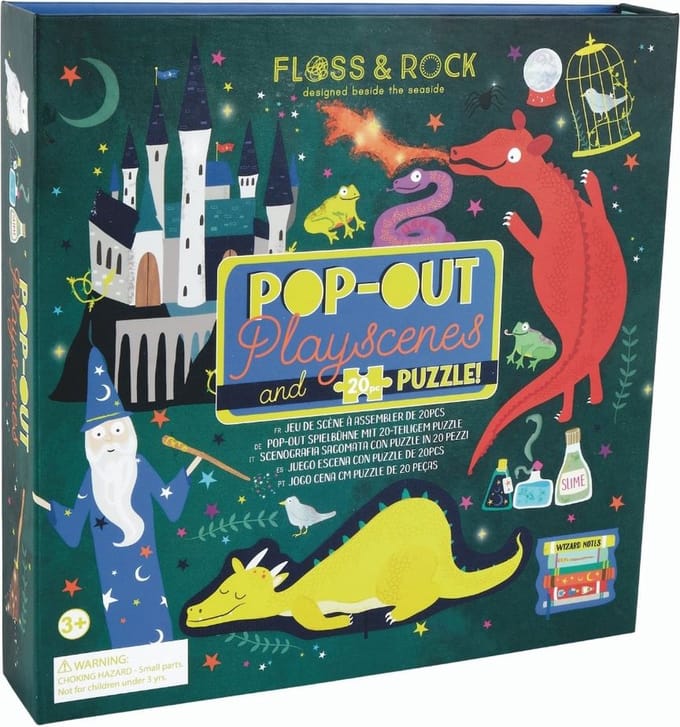 Floss & Rock Speeldoos, Tovenaar - 2 in 1 - 21,5 x 21,5 x 4,5 cm