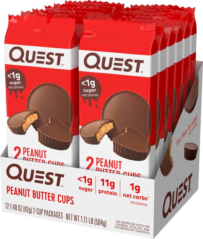 Quest Nutrition Peanut Butter Cups (12x42g) Peanut Butter - Functionele voeding - Eiwit Snacks