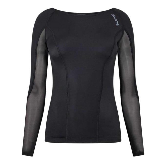 Skins Dames/Dames Base Layer Top met lange mouwen (Zwart)