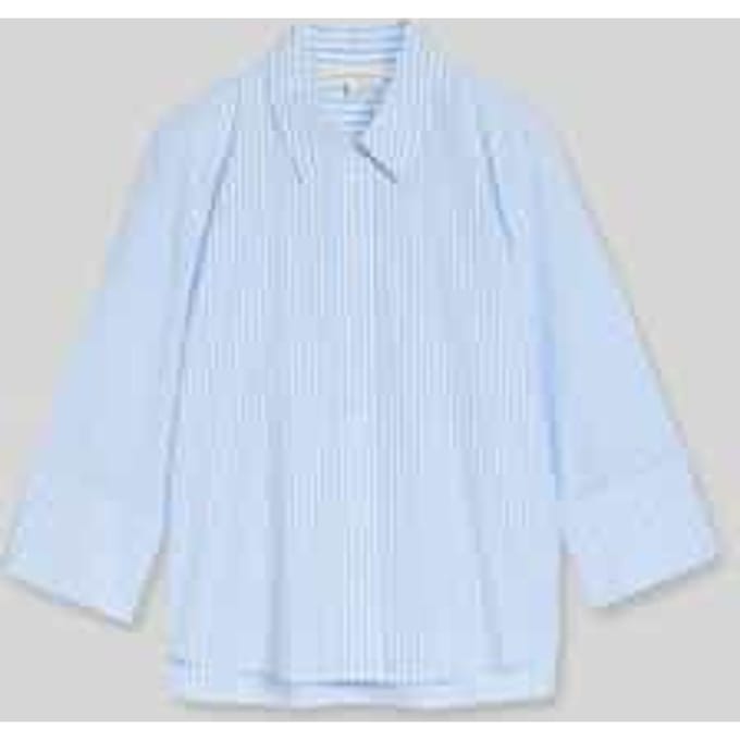 regular fit overhemdblouse van mix van katoen en lyocell