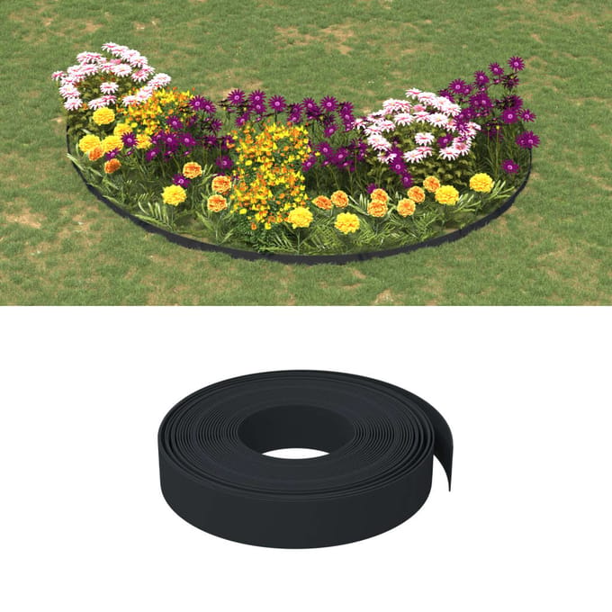 vidaXL - Tuinbegrenzing - 10 - m - 10 - cm - polyetheen - zwart