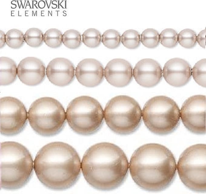 Swarovski Elements, 20 stuks Swarovski Parels, 10mm (20cm), POWDER ALMOND, 5810