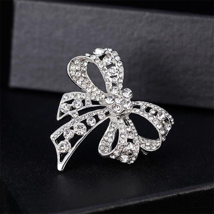 High-End Exquise Dames Broche Strass Strik Corsage Mode Heren- en Dameskleding black