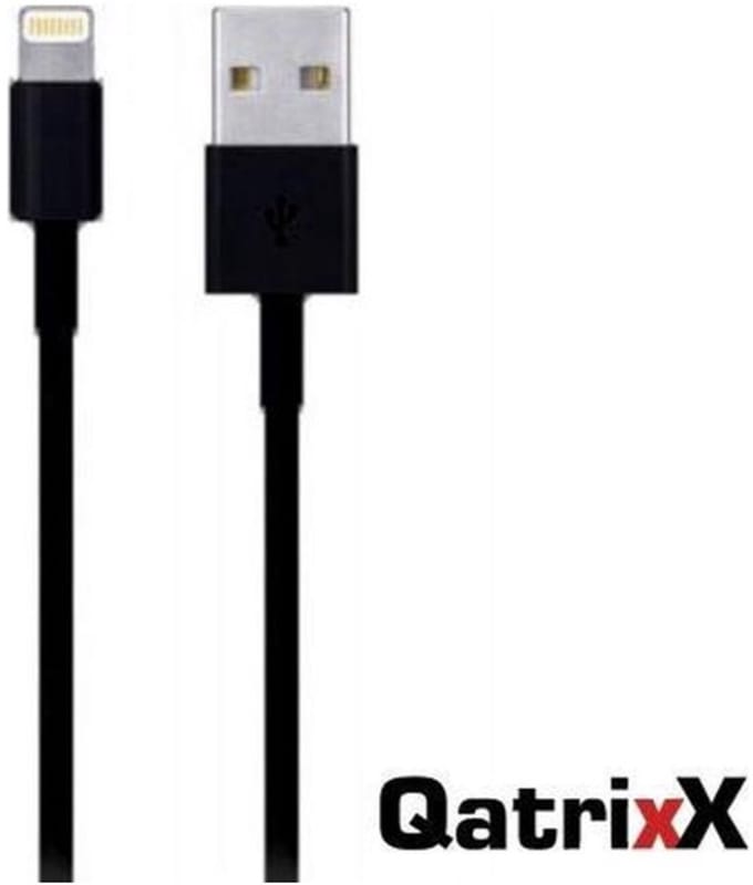 Datakabel Lightning 1 meter Zwart voor Apple iPhone, iPod, iPad